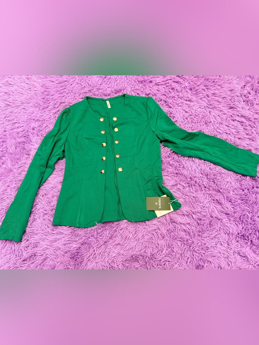 HALARA Medium Green Blazier Button Jacket